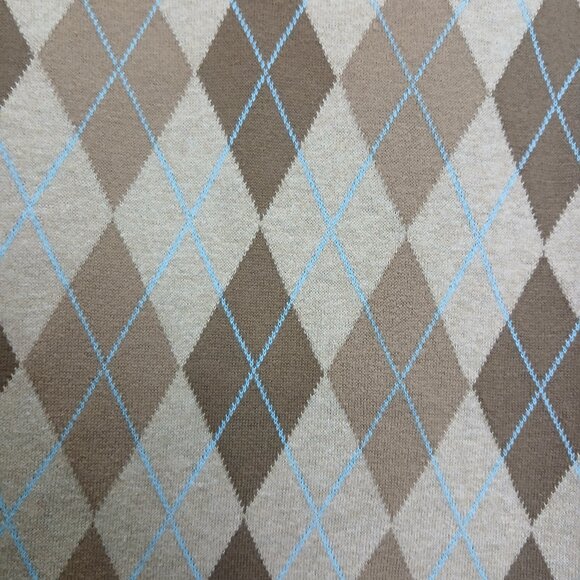 Saddlebred Beige 100% Cotton Knit V Neck Classic  Argyle Vest SzM - Picture 7 of 10